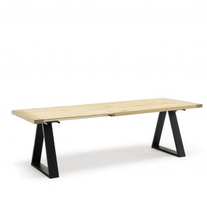 Alta Corte ATHENA ALLUNGABILE Ecoliving Table extensible rectangulaire -  structure en métal avec plateau en bois laqué, plaqué